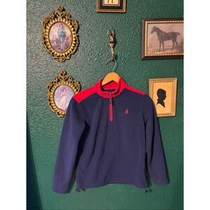 Boys Kids Johnnie O Blue Fleece Quarter Zip Pullover Sz 12